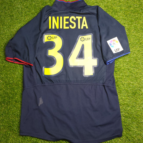 Iniesta Barcelona PLAYER ISSUE DEBUT 2002 2003 Soccer Away Jersey Shirt M SKU# 185198