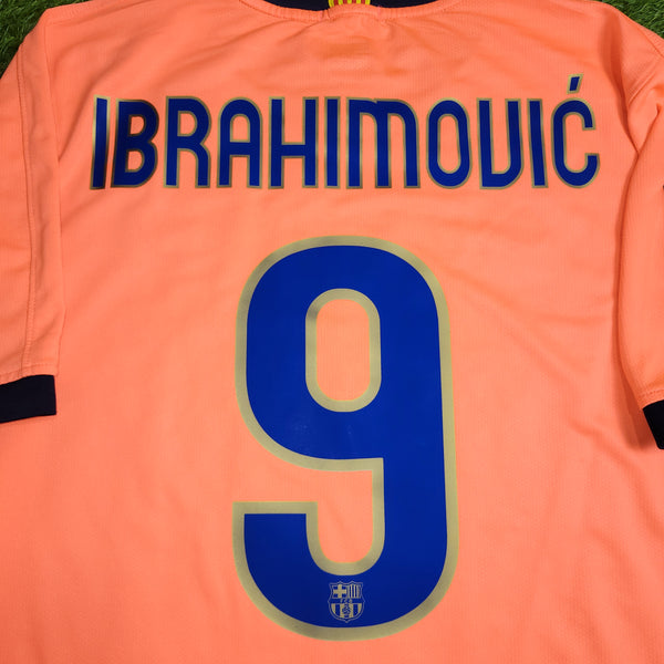 Ibrahimovic Barcelona DEBUT SEASON 2009 2010 Soccer Away Jersey Shirt L SKU# 355020-870