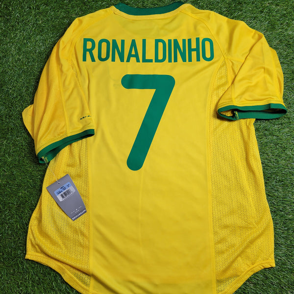 Ronaldinho Brazil 2000 Home Soccer Jersey Shirt BNWT M