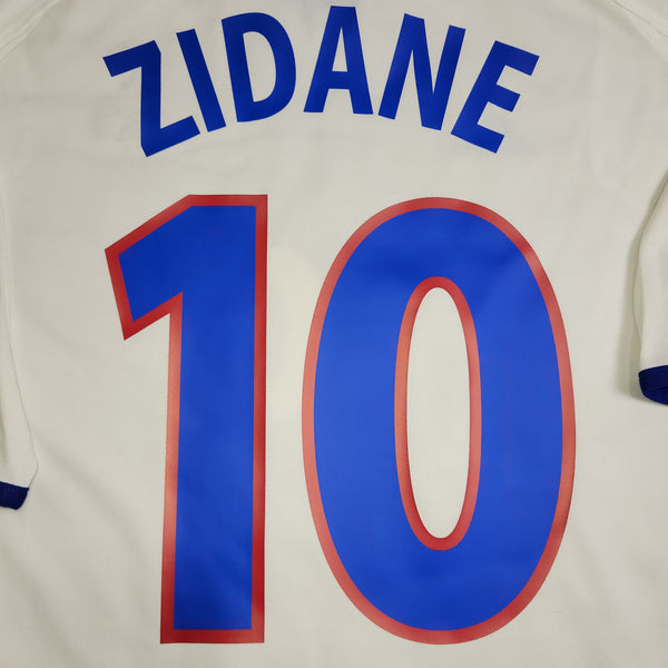 Zidane France 2000 EURO CUP Away Soccer Jersey L