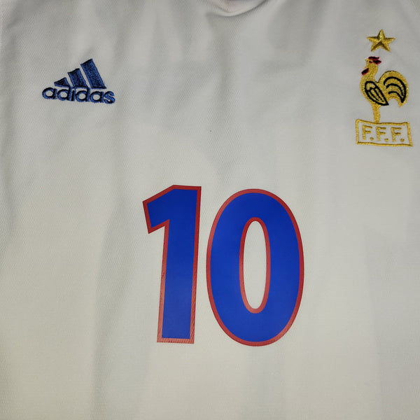 Zidane France 2000 EURO CUP Away Soccer Jersey L