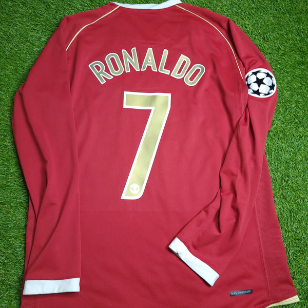 Cristiano Ronaldo Manchester United 2006 2007 UEFA Home Long Sleeve Jersey Shirt M SKU# H6DHA 146815