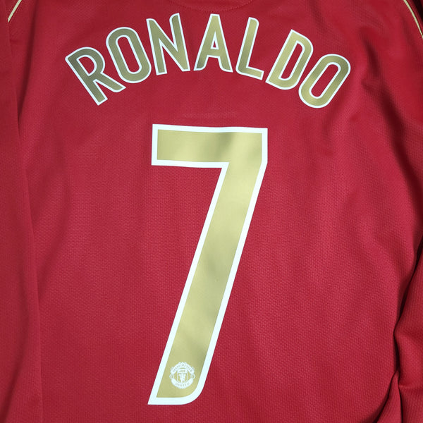 Cristiano Ronaldo Manchester United 2006 2007 UEFA Home Long Sleeve Jersey Shirt M SKU# H6DHA 146815