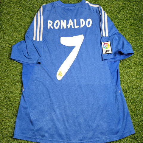 Cristiano Ronaldo Real Madrid 2013 2014 Away Adidas Soccer Jersey Shirt L SKU# Z29405