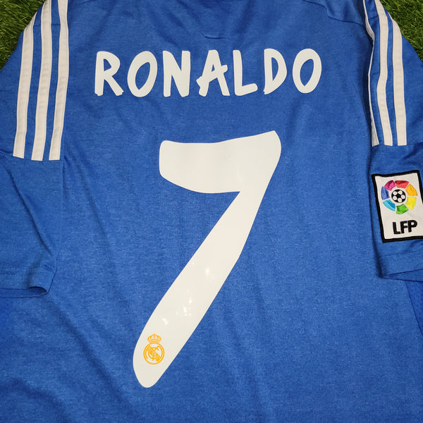 Cristiano Ronaldo Real Madrid 2013 2014 Away Adidas Soccer Jersey Shirt L SKU# Z29405