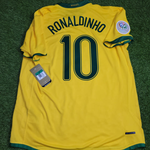 Ronaldinho Brazil 2006 World Cup Home Soccer Jersey Shirt BNWT XL SKU# 103889