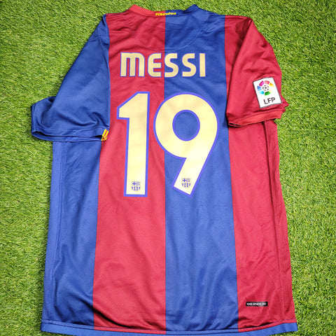 Messi Barcelona 2006 2007 Home Soccer Jersey Shirt M SKU# F6AOM 146980