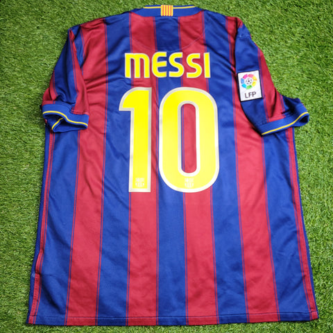 Messi Barcelona 2009 2010 Home Soccer Jersey Shirt L SKU# 343808-496