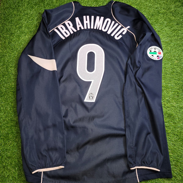 Ibrahimovic Juventus 2004 2005 Away Long Sleeve Soccer Jersey Shirt L