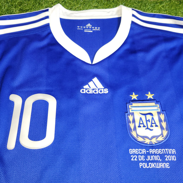 Messi Argentina 2010 WORLD CUP Away Soccer Jersey Shirt BNWT L SKU# P47053 AZB001