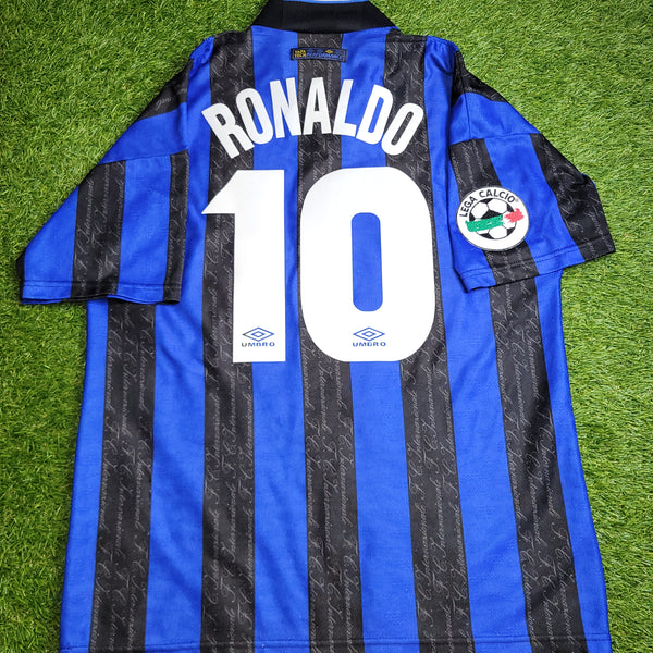 Ronaldo Inter Milan 1997 1998 DEBUT Umbro Home Soccer Jersey Shirt L