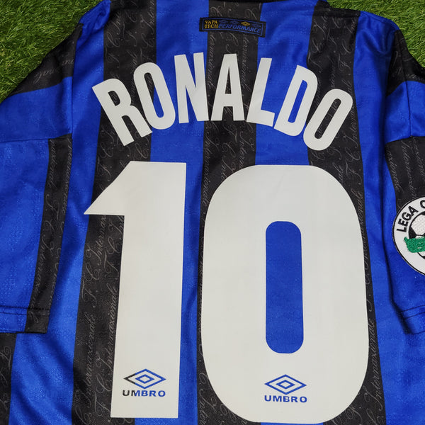 Ronaldo Inter Milan 1997 1998 DEBUT Umbro Home Soccer Jersey Shirt L