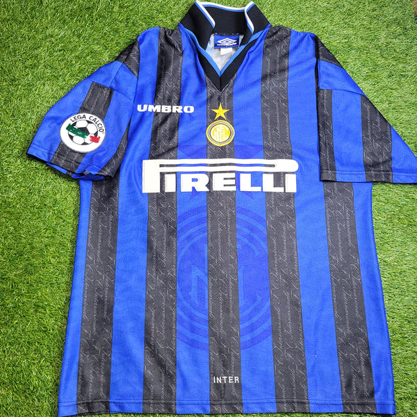 Ronaldo Inter Milan 1997 1998 DEBUT Umbro Home Soccer Jersey Shirt L