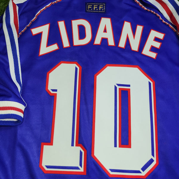 Zidane France 1998 WORLD CUP FINAL Home Soccer Jersey Shirt L