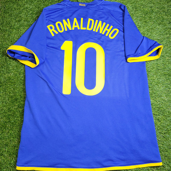 Ronaldinho Nike Brazil 2008 Away Soccer Jersey Shirt L SKU# 258950-493