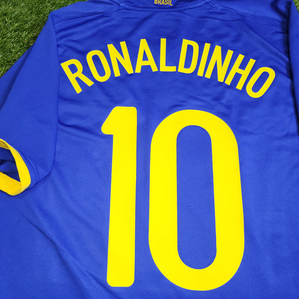 Ronaldinho Nike Brazil 2008 Away Soccer Jersey Shirt L SKU# 258950-493