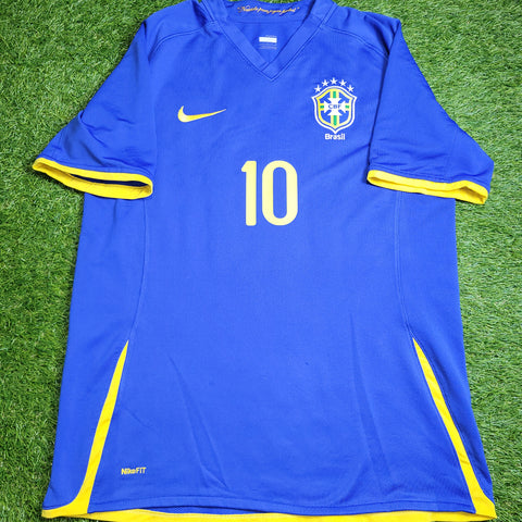 Ronaldinho Nike Brazil 2008 Away Soccer Jersey Shirt L SKU# 258950-493