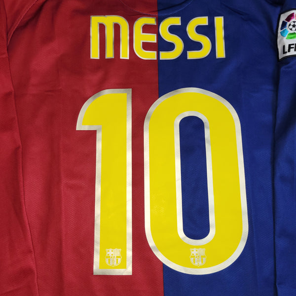 Messi Barcelona TREBLE SEASON 2008 2009 Long Sleeve Soccer Jersey Shirt L SKU# 286785-655