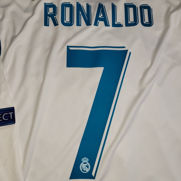 Cristiano Ronaldo Real Madrid 2017 2018 LAST GAME UEFA FINAL Long Sleeve Soccer Jersey Shirt BNWT XL SKU# B31106