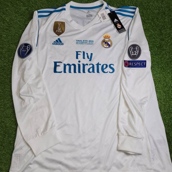 Cristiano Ronaldo Real Madrid 2017 2018 LAST GAME UEFA FINAL Long Sleeve Soccer Jersey Shirt BNWT XL SKU# B31106