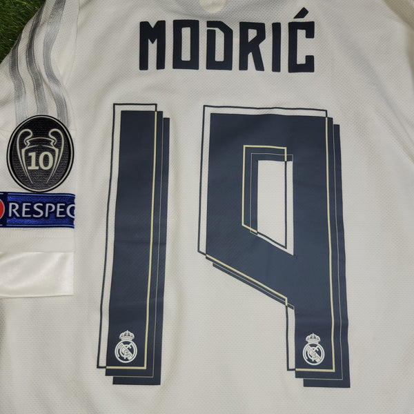 Modric Real Madrid 2015 2016 UEFA FINAL ADIZERO PLAYER ISSUE Soccer Jersey Shirt L SKU# S12654