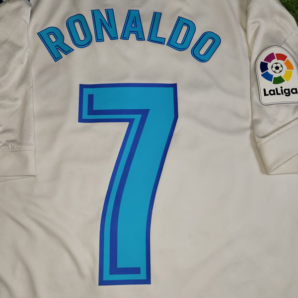 Cristiano Ronaldo Real Madrid 2017 2018 Soccer Home Jersey Shirt L SKU# B31109