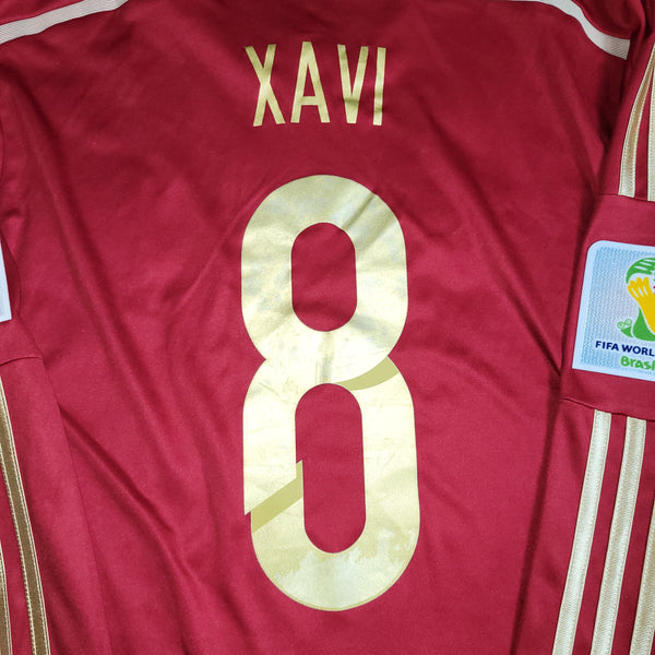 Xavi Spain 2014 WORLD CUP Long Sleeve Soccer Jersey Shirt L SKU# M60434