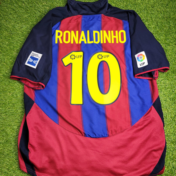 Ronaldinho Barcelona 2003 2004 DEBUT SEASON Home Soccer Jersey XL SKU# 112586