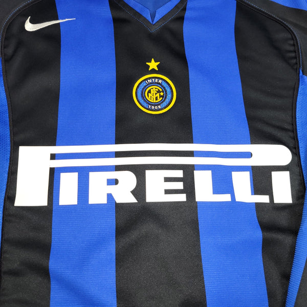 Adriano Inter Milan 2004 2005 Long Sleeve Soccer Jersey Shirt M Nike