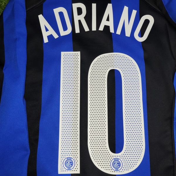 Adriano Inter Milan 2004 2005 Long Sleeve Soccer Jersey Shirt M Nike