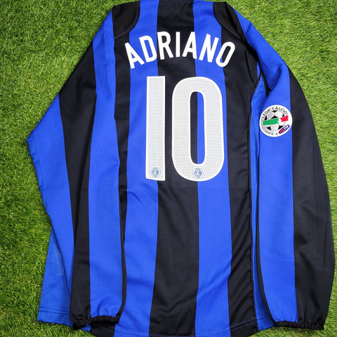 Adriano Inter Milan 2004 2005 Long Sleeve Soccer Jersey Shirt M Nike