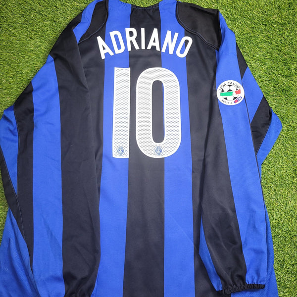 Adriano Inter Milan 2004 2005 Long Sleeve Soccer Jersey Shirt XL Nike