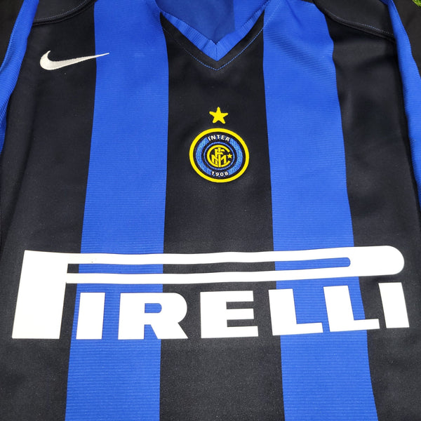 Adriano Inter Milan 2004 2005 Long Sleeve Soccer Jersey Shirt XL Nike