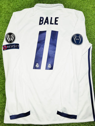 Bale Real Madrid 2016 2017 Home Long Sleeve UEFA Soccer Jersey Shirt M SKU# AI5184 Adidas
