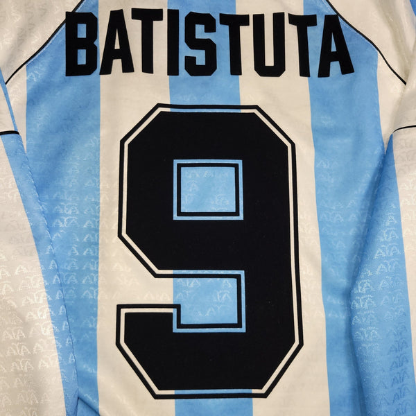 Batistuta Argentina 1996 1997 COPA AMERICA Home Long Sleeve Soccer Jersey Shirt L Adidas