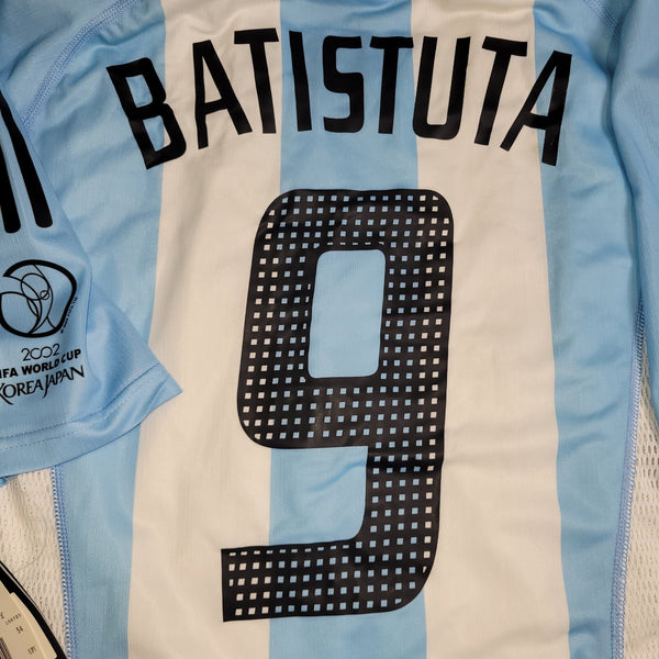 Batistuta Argentina 2002 WORLD CUP PLAYER ISSUE Home Soccer Jersey Shirt BNWT L SKU# 166723 AVG001 Adidas