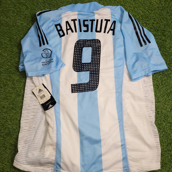 Batistuta Argentina 2002 WORLD CUP PLAYER ISSUE Home Soccer Jersey Shirt BNWT L SKU# 166723 AVG001 Adidas