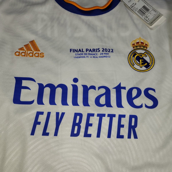 Benzema Real Madrid 2021 2022 UEFA FINAL Home Soccer Jersey Shirt BNWT L SKU# GQ1359 Adidas