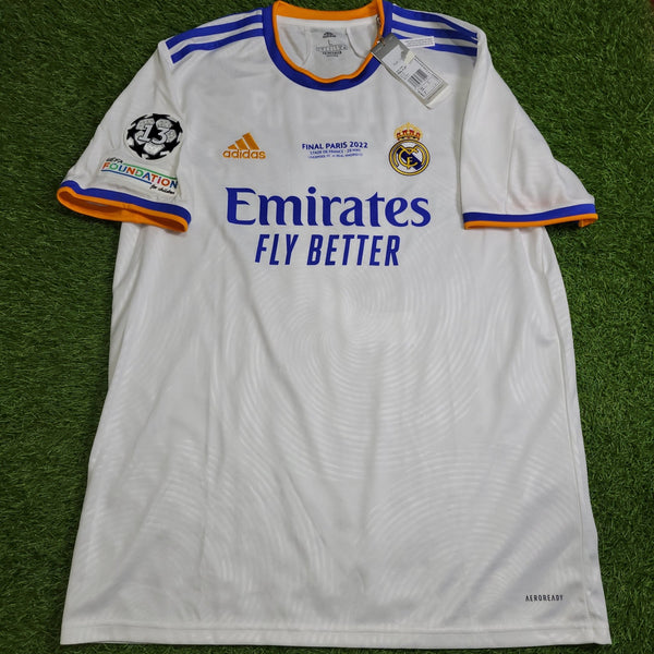 Benzema Real Madrid 2021 2022 UEFA FINAL Home Soccer Jersey Shirt BNWT L SKU# GQ1359 Adidas