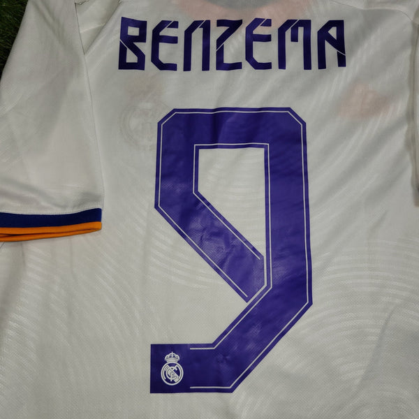 Benzema Real Madrid 2021 2022 UEFA FINAL Home Soccer Jersey Shirt BNWT L SKU# GQ1359 Adidas