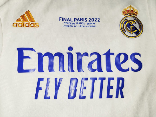 Benzema Real Madrid 2021 2022 UEFA FINAL Home Soccer Jersey Shirt XL SKU# GQ1359 Adidas