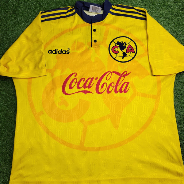 Blanco America Aguilas 1996 - 1999 Adidas Home Soccer Jersey L Adidas