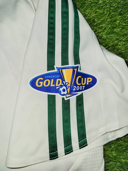 Blanco Mexico 2007 GOLD CUP Away Soccer Jersey Shirt M SKU# 642446 Adidas