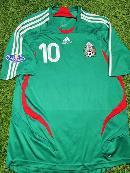 Blanco Mexico 2007 GOLD CUP Soccer Jersey Shirt L SKU# 642508 Adidas