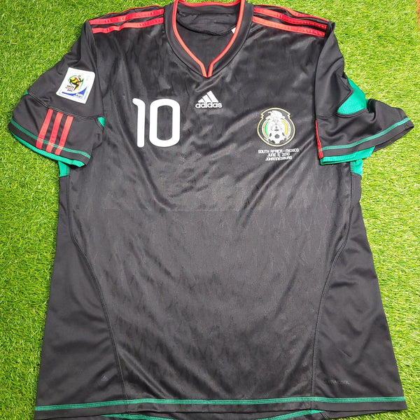 Blanco Mexico 2010 WORLD CUP Away Black Soccer Jersey Shirt XL SKU# P41397 Adidas