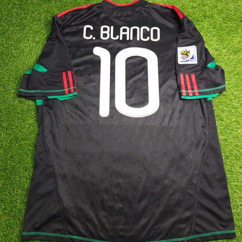 Blanco Mexico 2010 WORLD CUP Away Black Soccer Jersey Shirt XL SKU# P41397 Adidas