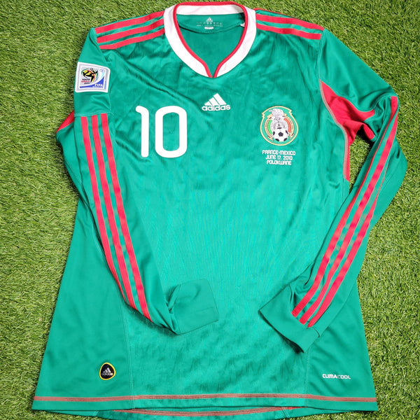 Blanco Mexico 2010 WORLD CUP Home Long Sleeve Soccer Jersey Shirt M SKU# P41409 Adidas