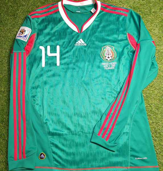 Chicharito Mexico 2010 WORLD CUP Home Long Sleeve Soccer Jersey Shirt L SKU# P41409 Adidas