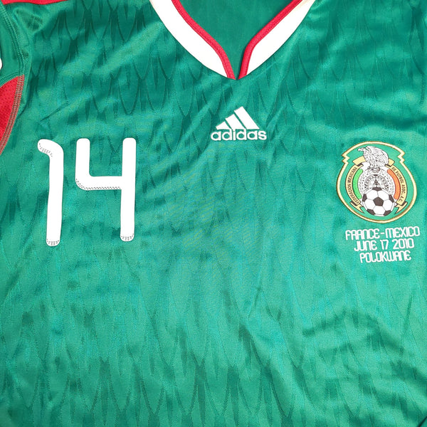 Chicharito Mexico 2010 WORLD CUP Home Long Sleeve Soccer Jersey Shirt L SKU# P41409 Adidas