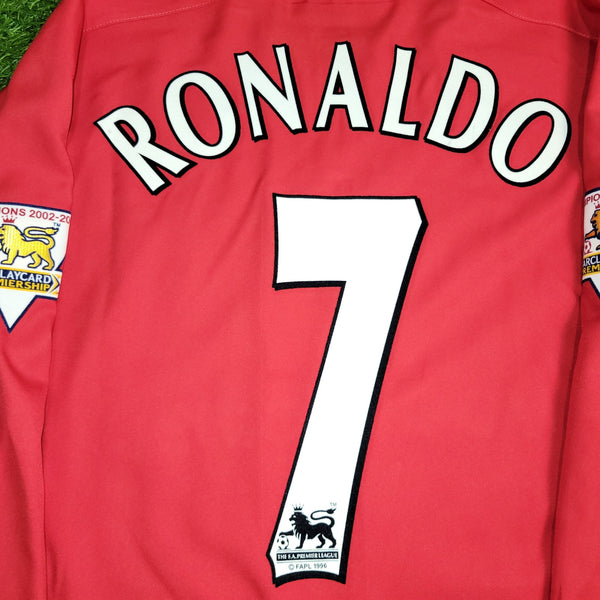 Cristiano Ronaldo Manchester United 2003 2004 DEBUT SEASON Home Long Sleeve Soccer Jersey Shirt L SKU# F20610DHA 184948 Nike